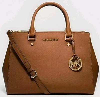 🌞BOLSO BANDOLERA MEDIANO DE CUERO SAFFIANO MARRÓN EQUIPAJE MICHAEL KORS SUTTON🌺¡NUEVO CON ETIQUETAS! Foto 1 de 4