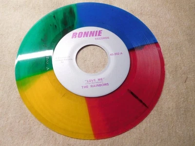 The Rainbows ~ Love me + The Mello Moods - Christmas Song - MULTI COLOR 45 - wow - Image 1 of 2
