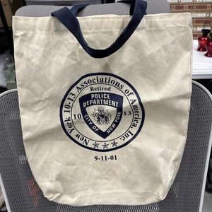 NEW YORK POLICE DEPARTMENT 10 13 Retired 9/11 MEMORIAL canvas bag association - Picture 1 of 5