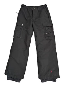Kemper Youth Size 12 Black Insulated Zip Pocket Gaitors Waterproof Ski Snowpants - Picture 1 of 17