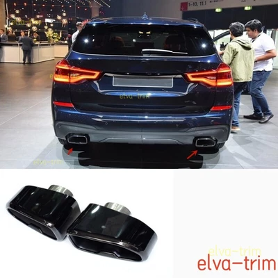 FOR BMW X3 2018-2021 titanium Original BLACK tailpipe of exhaust pipe 2pcs trim - Image 1 of 4