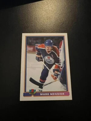 1991-92 Bowman Oilers Hockey Card #114 Mark Messier - Image 1 of 2
