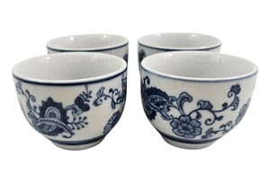 Pier 1 Blue Paisley Print Ceramic Japanese Style Sake Tea Set Cups – Set of 4** - Picture 1 of 22