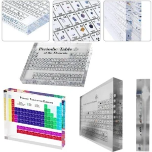 Acrylic Periodic Table of Elements Table Display Chemistry Real Elements Chart - Picture 1 of 16