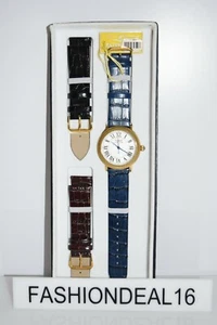 Nuevo Juego Invicta Azul Negro Marrón Cuero YG Estuche 7514 $495 Reloj - Imagen 1 de 1