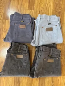 Set of 4 VTG Wrangler Jeans Mens 31x36 Gray, Brown Color Woven Cowboy Cut 13MWZ - Picture 1 of 5