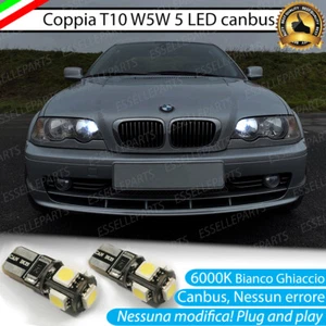 COPPIA LUCI POSIZIONE A 5 LED BMW SERIE 3 E46 T10 W5W CANBUS - NUOVO MODELLO! - Foto 1 di 9