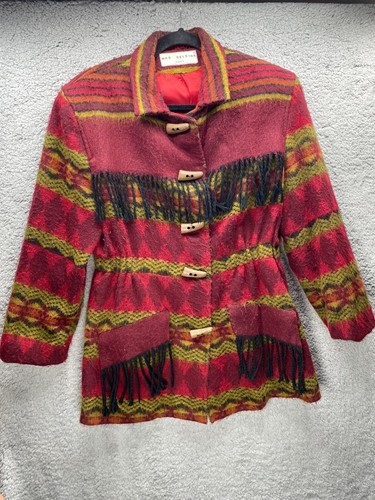 VETEMENTS Mag Deleine Paris Giacca Cappotto Donna Lana ? Taglia S ? Frangia rossa gialla