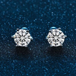0.2ct Earrings White Gold Diamond Test Pass Lab-Created VVS1/D/Excellent - Picture 1 of 5
