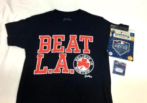 Beat LA Believe in Boston T Shirt Size XLarge MLB World Series Patch Pin Lot - Picture 1 of 2