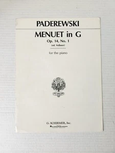 Menuet in G Op. 14, No. 1 Piano Solo Sheet Music Classical Paderewski - Imagen 1 de 5
