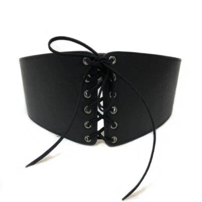 Women Punk Belt Girdle Vintage Lace Up Waistband Bandaged Stretch Corset - Image 1 of 4