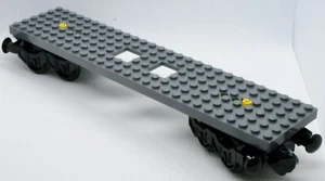 New LEGO Train Wheel Car - Dark Bluish Gray Base 6 x 28 (wheels w/Plastic Pins) - Picture 1 of 4