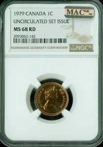 1979 CANADA CENT NGC MS68 RD PQ FINEST GRADED MAC SPOTLESS * - Picture 1 of 2