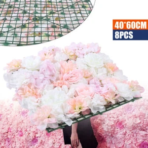 40 * 60 cm 8 * parete floreale rosa artificiale fiori di seta parete di rose matrimonio sfondo - Foto 1 di 11