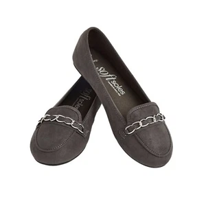 Grey Ballet Slipper Loafers - Womens / Girls - Size 3 - New - Free Delivery - Picture 1 of 2