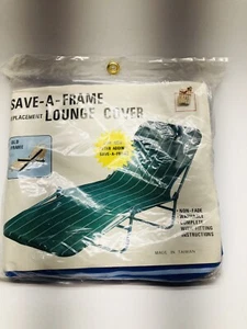 Vtg Beach Patio Chaise Chair Aluminum Replacement Cover One Piece Blue White - Picture 1 of 5