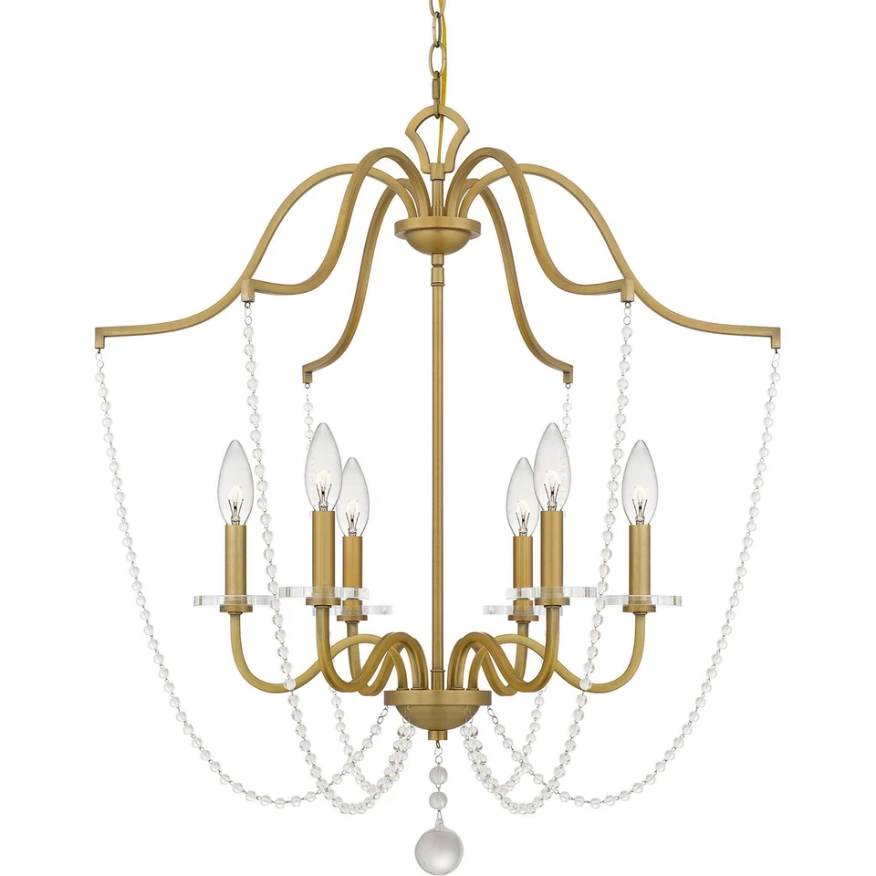 Quoizel SDY5028AB OPEN BOX Sunday Chandelier Aged Brass