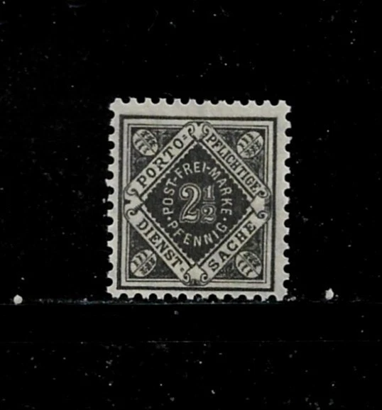 Sello de Wurttemberg-Scott # O13-2 1/2pf-como nuevo/VLH-OG-1911-19-Oficial Foto 1 de 1