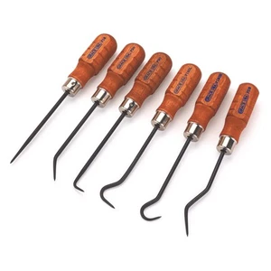 Grace USA Tools Hook & Pick Set Curve Straight Right Angle 90 Wood Handles GRHP6 - Picture 1 of 1