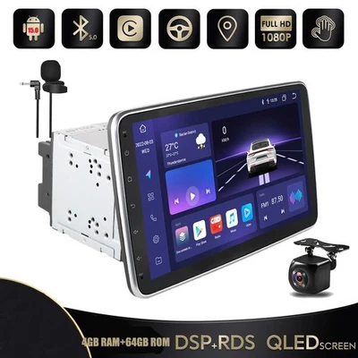 10.1" Rotatable Double 2DIN Android 15 Apple Carplay Car GPS Stereo Radio 4+64GB - Image 1 of 4