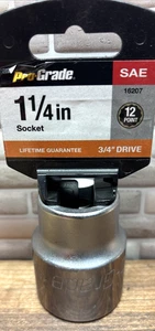 1-1/4" 12-Point Socket, SAE, Pro-Grade, 16207, Chrome, New, Free US Ship - Picture 1 of 4