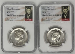 2025 P D KENNEDY NGC MS 68 HALF DOLLAR 2 COIN SET 🔥ERSTAUSGABEN🔥 - Bild 1 von 2