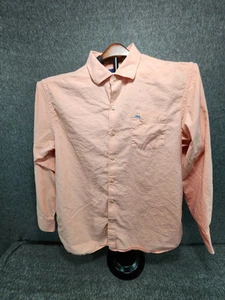 Tommy Bahama Casual Men's Large Cotton/Silk Pink Long Sleeve Button Down Shirt - Picture 1 of 8