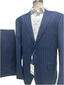 ABITO UOMO BLU GESSATO DR 7 SLIM FIT 44 46 48 50 52 54 56 FRESCO LANA TAS ESTIVO - Imagen 1 de 15