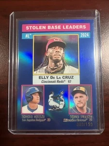 Elly De La Cruz/Ohtani/Turang 2025 Topps Heritage Blue Refractor #197 SB 3/150 - Bild 1 von 2