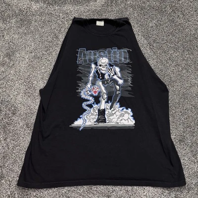 Vintage WWF WWE Stone Cold Steve Austin Bad To The Bone Finger Cut Sleeves 2XL - Image 1 of 4