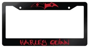 Harley Quinn (Design 3) Glossy Black Plastic License Plate Frame DC - Picture 1 of 1
