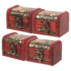  5 Pcs Jewelry Container Wood Stash Boxes Wooden Treasure Chest Coin