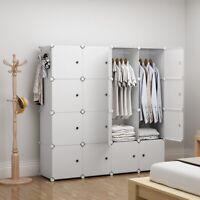 Portable Wardrobe Clothes Closet Plastic Dresser 18 Depth 4x5 B s e 30 White