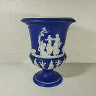 Antique Wedgwood Blue Jasperware Urn Vase Moustache Mark Cir. 1810 5" Tall