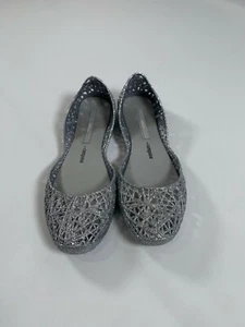 Womens Melissa Silver Campana Zig Zag Flats NEW! NIB - Picture 1 of 6