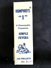 Antique Medicine Bottle Quack:  #1 Simple Fevers Humphrey's Homeopathic Sealed