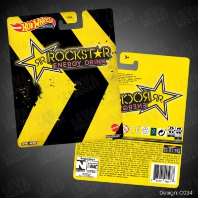 ROCKSTAR ENERGY FORMULA DRIFT Motogp Custom Hot Wheels Card 1:64 NASCAR DECAL - Image 1 of 2
