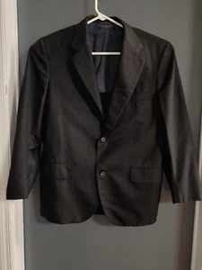 Brooks Brothers Makers Blazer Einreiher 3 Knopf Schwarz Nadelstreifen Sakko - Bild 1 von 11
