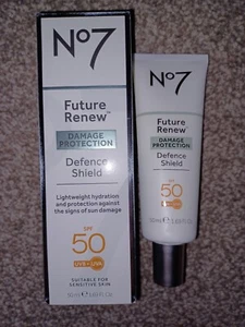 Boots No7 Future Renew Damage Protection SPF50 Defence Shield 50ml Brand New - Foto 1 di 3