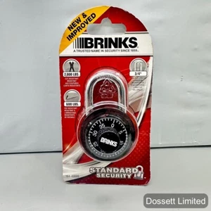 Brinks 154-49005, 1-7/8" 47mm Anodized Aluminium Dial Combination Padlock, Black - Picture 1 of 2