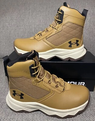 Under Armour GS Steller G2 6" Boy's 4 Y Wheat Leather Lace Up Boots 3026056-200 - Image 1 of 4