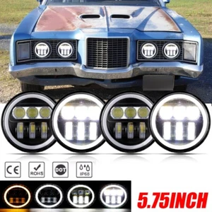 For 1968-1976 Mercury Montego 4PCS 5.75" LED Headlights Hi-Lo DRL Turn Signal - Foto 1 di 12