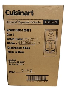 New Cuisinart Brew Central Programmable Coffeemaker DCC-1200P1 NIB 12 Cup - Picture 1 of 5