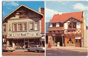 Postal de LEAVENWORTH, WA Street Scene Larson Drugs Rexall Anna's Fashions años 60 - Imagen 1 de 2