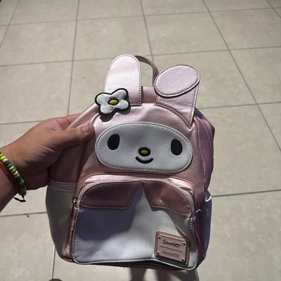 Mini Mochila Sanrio Loungefly My Melody Rosa Branca Mochila Bolsa - Imagem 1 de 4