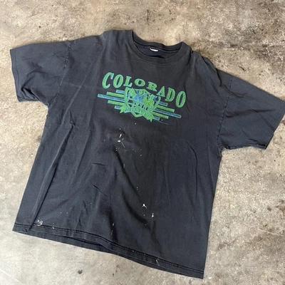 复古 Thrashed Colorado T 恤 XL 油漆飞溅一些褪色垃圾倦怠 — 第 1/4 张图片