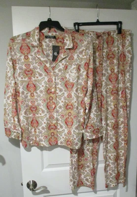 Lauren Ralph Lauren женщин классический длинным рукавом пейсли печать пижамы размер XL - Изображение 1 из 4