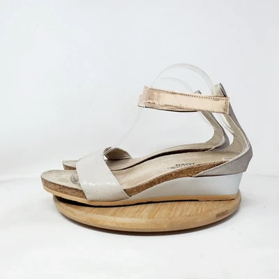 Sandalias Naot Pixie Mujer 40 Gris Cuero Metálico Rosa Dorado Rosa Zapatos de Cuña Foto 1 de 4