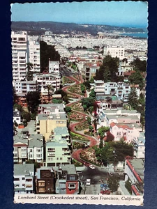 Postcard Crookedest Street in the world Lombard San Francisco California D97 - Foto 1 di 2